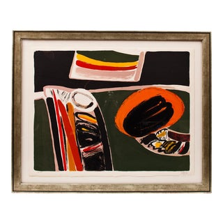 1970s Pierre Celice Abstract Lithograph, Framed For Sale