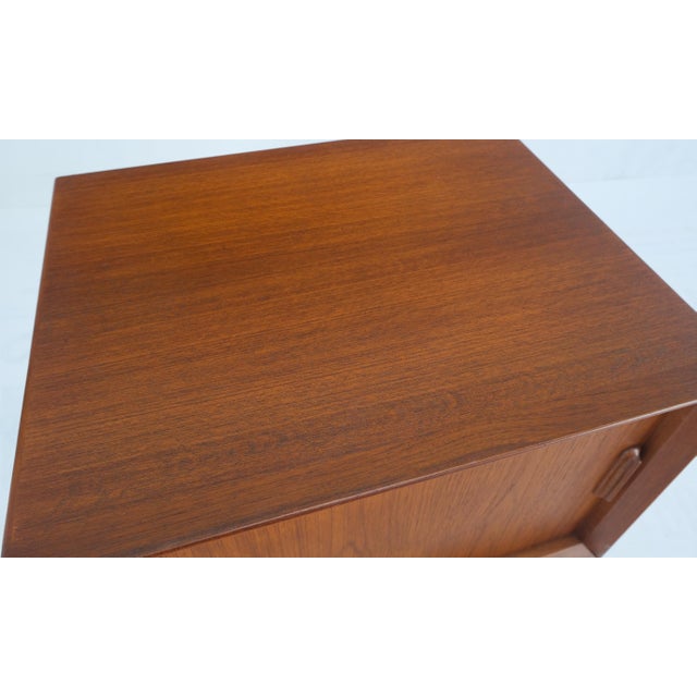 Danish Mid-Century Modern Teak Side End Table Night Stand Tambour Doors Falster For Sale - Image 11 of 12