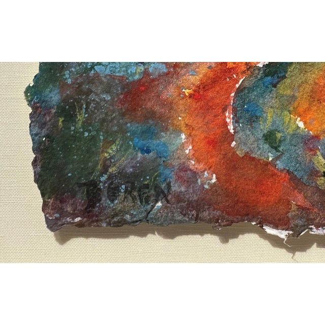 2000 - 2009 Taos Morada by Evelyne Boren | Watercolor of a colorful adobe building landscape For Sale - Image 5 of 5