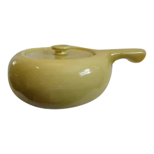 Mid Century Russel Wright Pottery Chartreuse Green American Modern Covered Casserole