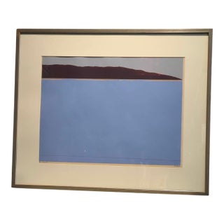 Steve Poleskie Artist Signed Color Serigraph Print 1968 Chiron Press Minimalist Contemporary Semi-Abstract Landscape Seascape For Sale