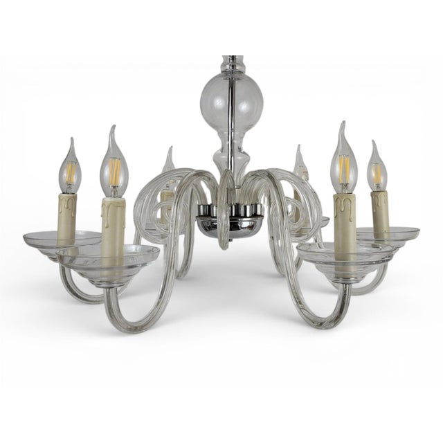 Bohemian Crystal 6-Light Chandelier, 1970s For Sale - Image 16 of 17