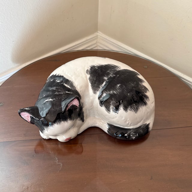 Add a touch of warmth and charm to your home decor with this beautiful vintage Italian ceramic cat figurine. Crafted and...