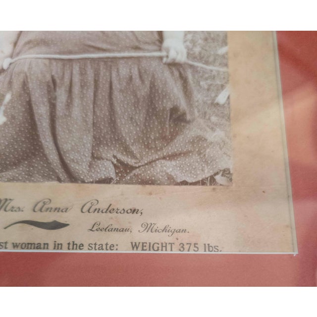Early 20th Century Oddity Joke Photograph of Fat Lady in Michigan For Sale In New York - Image 6 of 8