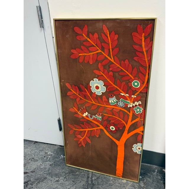 Amos Amit Signed Three-Panel Framed Batik, Circa 1982 For Sale - Image 4 of 12