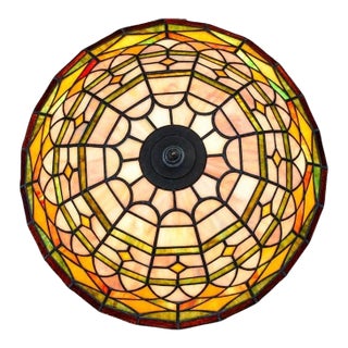 Antique Tiffany Style Lamp Shade Glass Large 13.5" Excellent For Sale