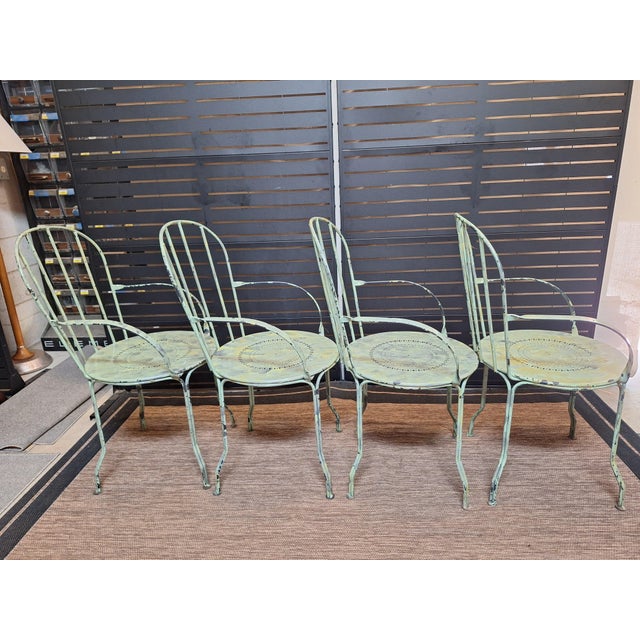 Metal Vintage Salterini Style Patio Table and Chairs For Sale - Image 7 of 12