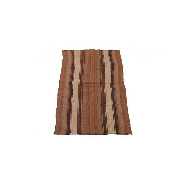 Vintage handwoven natural wool kilim rug from Kars region of Turkey. Approximatelly 50-60 years old. In very good...
