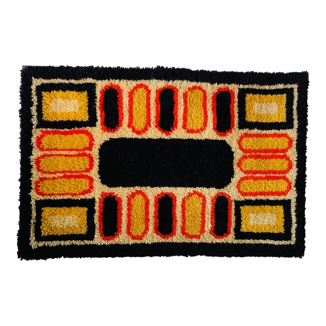 Midcentury Geometric Handmade Latch Hook Wall Art For Sale