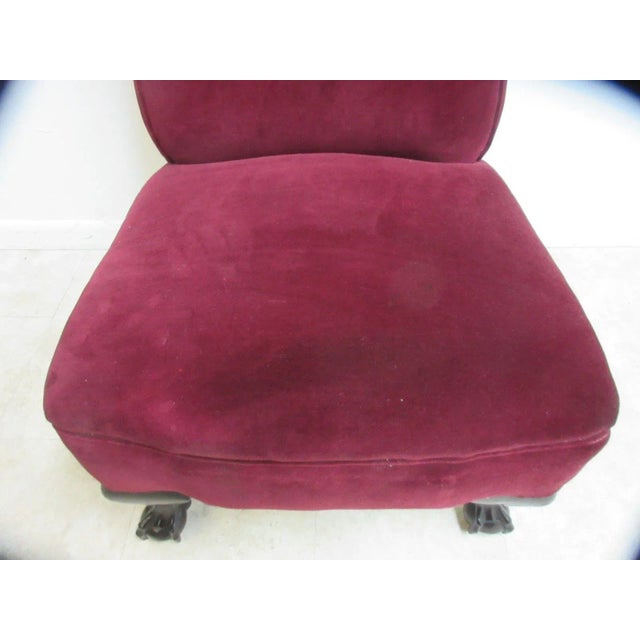 Burnt Umber Vintage Chippendale Ball & Claw Mohair Club Chair For Sale - Image 8 of 9