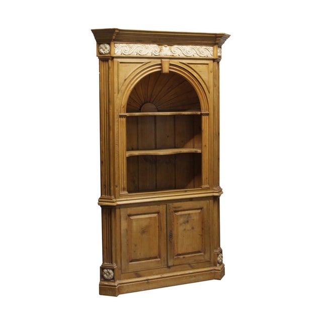 Georgian Revival knotty pine alcove cabinet. This is an unusual piece contrasting the rustic, country appeal of knotty...