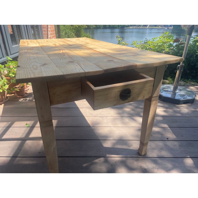 Wood Antique Table in Fir, 1890s For Sale - Image 7 of 18