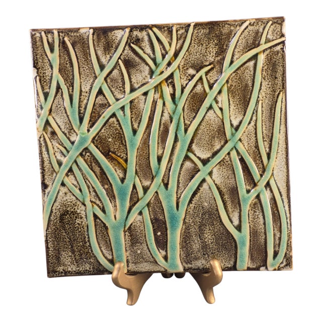 Ceramic Vintage Fortunata Wall Hanging Italian Majolica Ceramic Trivet Tile #1 For Sale - Image 7 of 7