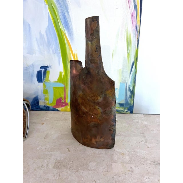 Vintage Brutalist Hand Forged Double Vase For Sale - Image 9 of 11