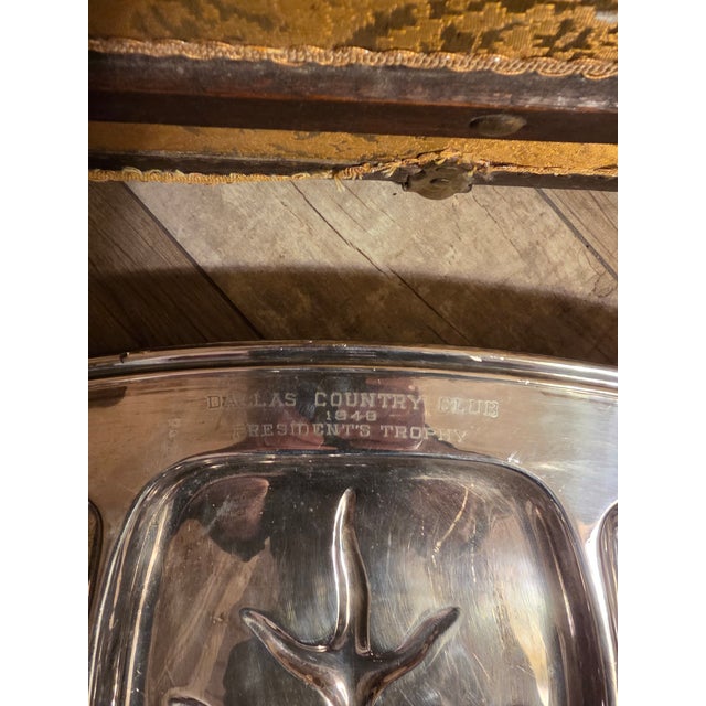 1940s Trophy Triple We'll Silver Plate Serving Platter For Sale - Image 4 of 6
