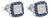 Natural 18k Gold Diamond 0.40ct Blue Sapphire Stud Earrings, Pair For Sale
