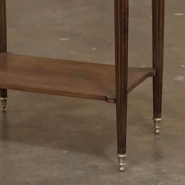 Louis XVI Mahogany Gallery Side Table With Carrara Marble Top For Sale - Image 12 of 17