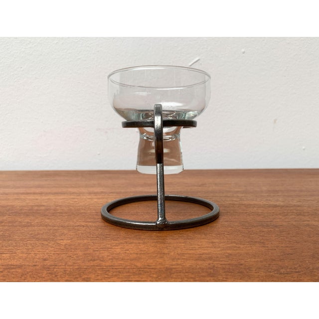 Mid-Century Modern Mid-Century Danish Metal and Glass Candleholder, 1960s For Sale - Image 3 of 15