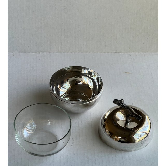 1980s Silverplate Apple Bowl For Sale - Image 5 of 6