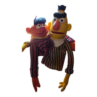 Bert and Ernie "Sesame Street" Hand Puppets For Sale
