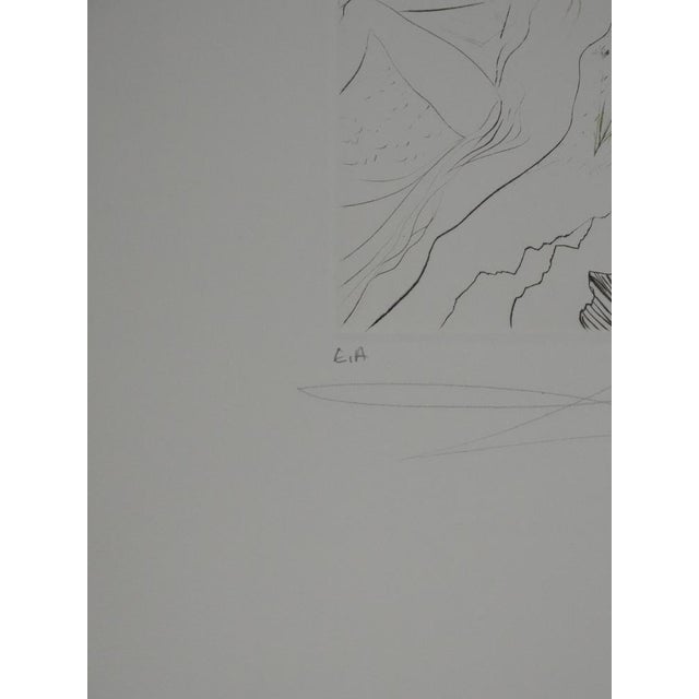 Salvador Dali, Decameron: The Nude Bride of the King of Garbe, 1972, Original Signed Engraving For Sale - Image 9 of 10