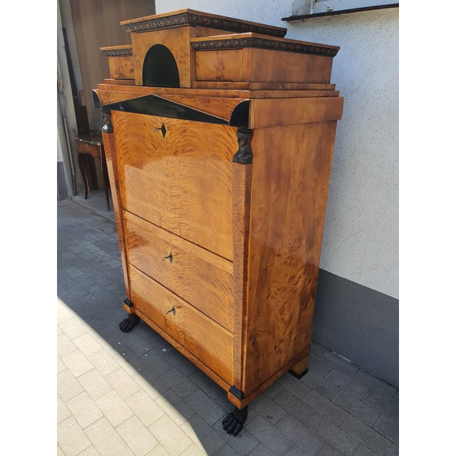 Biedermeier Secretary in Birch, 1815 For Sale - Image 13 of 18