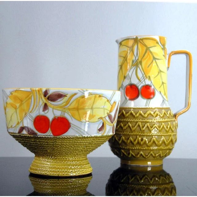 Ceramic Italian Ceramic Jug and Bowl Set from Fratelli Fanciullacci, 1960s, Set of 2 For Sale - Image 7 of 10