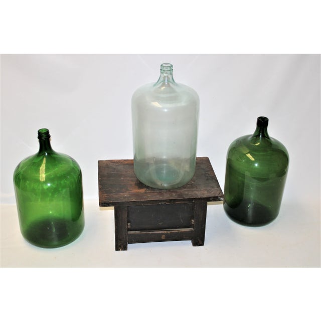 1950s Glass Bottle Green Demi Jon Transparent 1950s For Sale - Image 5 of 12