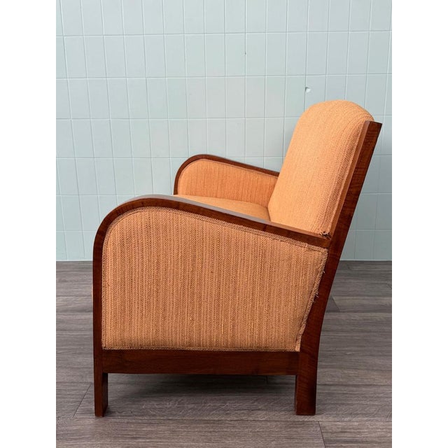 Antique Art Deco style sofa from the 1930s. The loveseat was restored a few years ago, when it also received new...