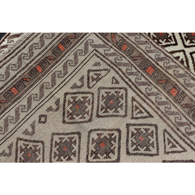 Antique Hand-Knotted Baluch Tribal Rug With All-Over Geometric Diamond Design 4'8 X 7'2 For Sale In Atlanta - Image 6 of 12