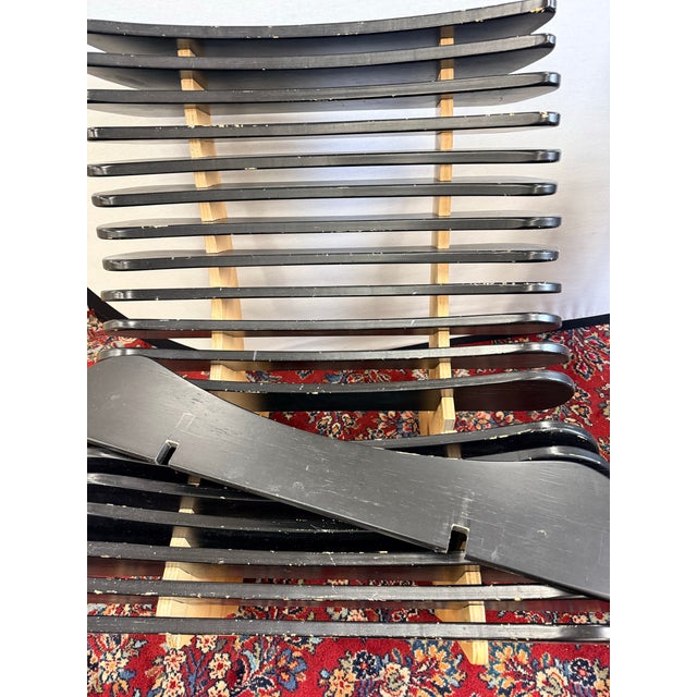 Pair of Vintage Sculptural Ebonized Skeleton Rib Lounge Chairs For Sale - Image 4 of 12