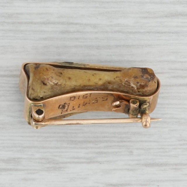 Founded: 1894 New York Homeopathic Medical College Engraved: B. G. Smith 1910 Material: Enamel, Bone Metal: 14k Yellow...