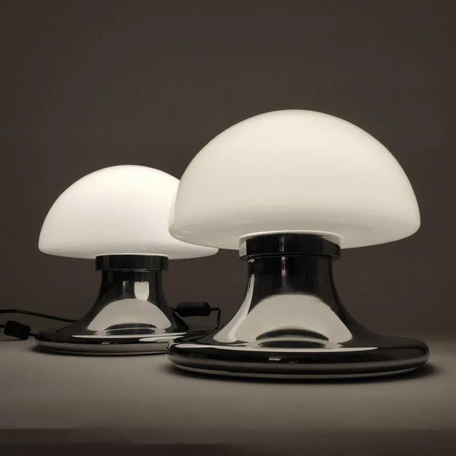 Italian Mushroom Style Table Lamps, 1970s, Set of 2 For Sale - Image 6 of 9