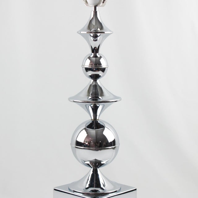 Maison Barbier Maison Barbier France Space Age Chrome Table Lamp, Circa 1970 For Sale - Image 4 of 5