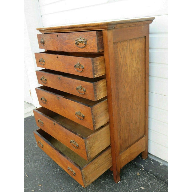 Solid Oak Early 1900s Tall Large Chest Of Drawers Chairish