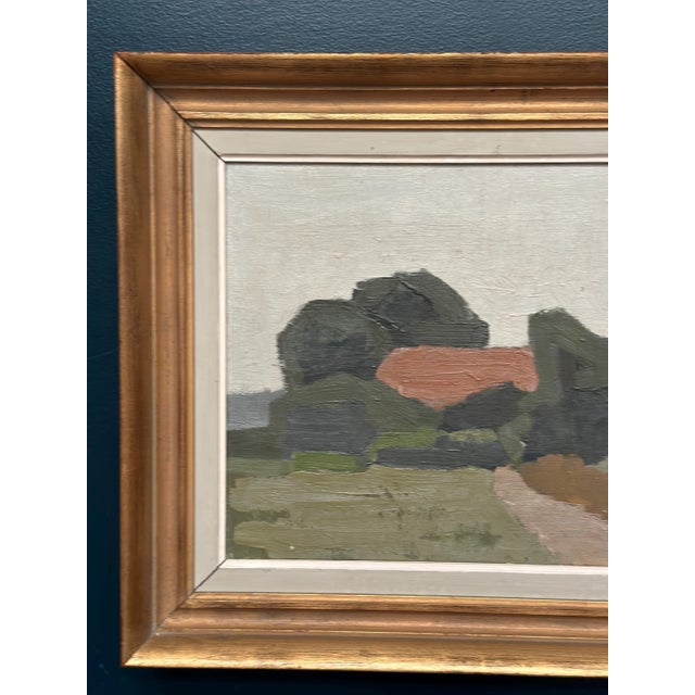 Modern William Fleetwood, House and Trees, 1951, Oil on Canvas, Framed For Sale - Image 3 of 11