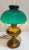 Late 19th Century Antique Brass Oil Lamp Rayo Electrified Emerald Green Glass Shade For Sale - Image 5 of 11