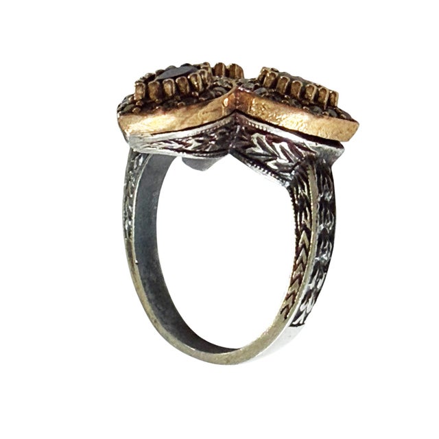 Vintage Natural Ruby, Emerald, Sapphire & Diamond Ring - 925 Sterling Silver Size 8 For Sale - Image 9 of 9