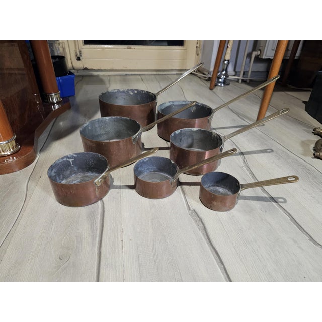 Metal Vintage Copper Frying Pans, 1920s, Set of 7 For Sale - Image 7 of 10