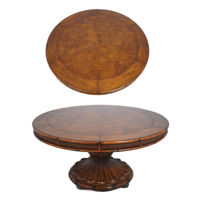 Tommy Bahama Style Large Round Dining Room Table For Sale