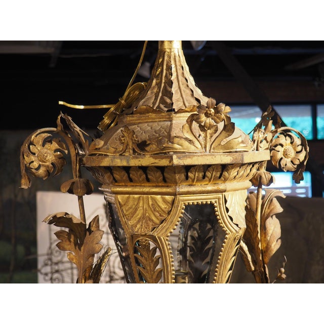 Late 18th Century Venetian Gilt Metal and Glass Lantern For Sale - Image 13 of 18
