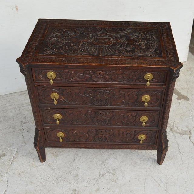 Chocolate 19th Century Italian Carved Dresser For Sale - Image 8 of 11