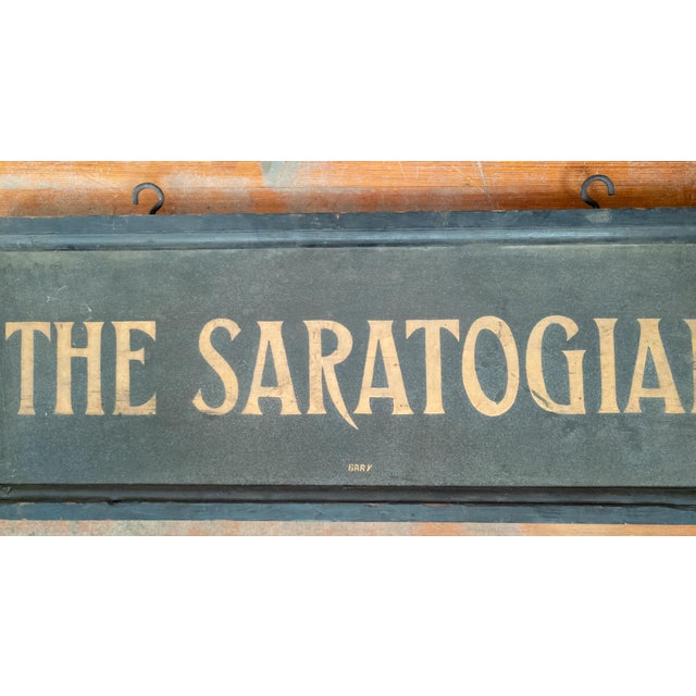 Early 20th Century Double Sided "The Saratogian" Saratoga Newspaper Sign For Sale - Image 9 of 16