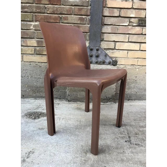 Brown Selene Chair by Vico Magistretti for Artemide, 1970s For Sale - Image 8 of 8