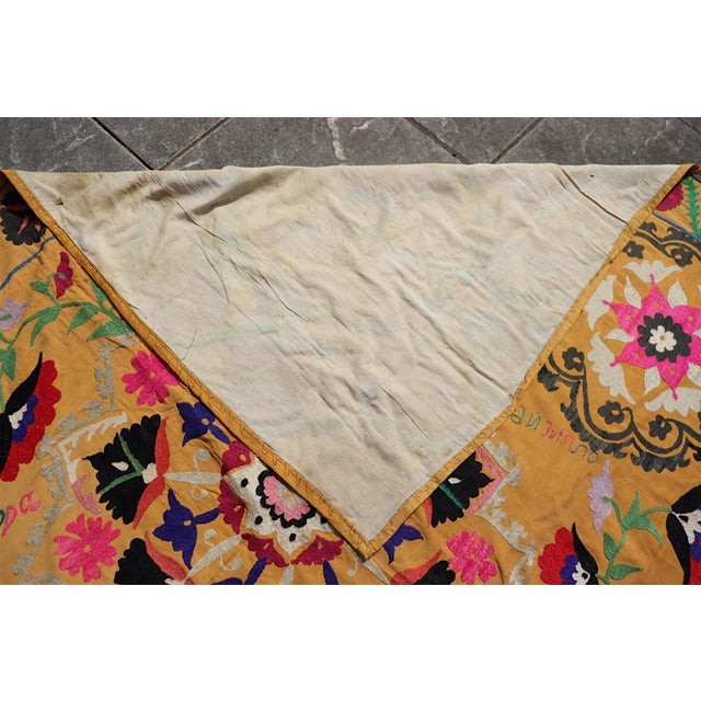Vintage Hand Embroidered Suzani Wall Hanging, 1920s For Sale - Image 12 of 18