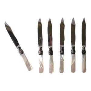 Sterling Silver Bar Fruit or Appetizer Knives, Set of 6