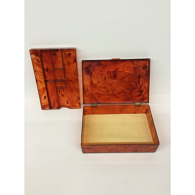 1950s Vintage Tortoise Bakelite Jewelry Box Chairish