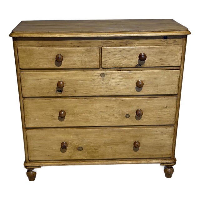Antique Pine Two Over Three Drawers - Chest of Drawers From England For Sale