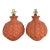 Vintage Terracotta Faux Weave Lamps - A Pair For Sale