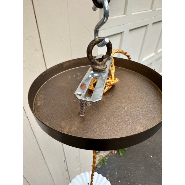 Old Lights On is pleased to offer this vintage knob and tube fixture with braided wire and vintage pinwheel shade. It is...
